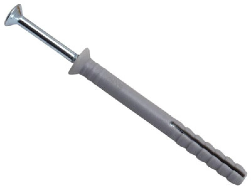 Image of Masonmate 6X60mm Nylon Hammer-In Fixings - 100 Pack For Reliable Installation