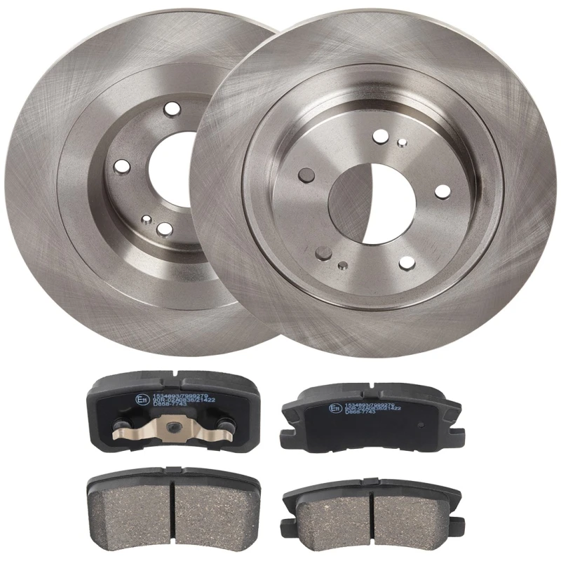 Image of RIDEX 3405B2193 Brake disc and pads set Rear Axle, Brake Disc Type: Solid, with acoustic wear warning Brake Set,disc brakes (3405)