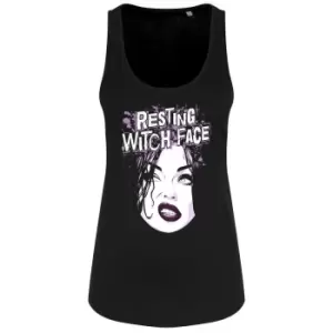 Image of Grindstore Womens/Ladies Halloween Resting Witch Face Floaty Tank (XXL) (Black)