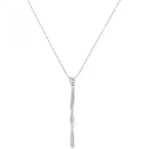 image of Ladies Karen Millen Silver Plated Textured Twist Pendant