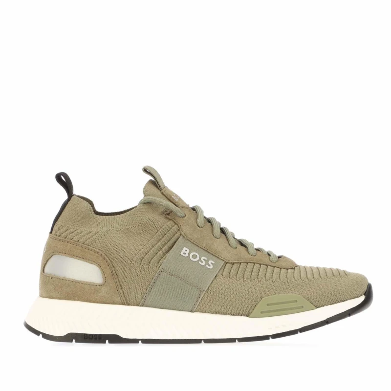 Image of Boss Titanium Running Trainers Green male UK 5