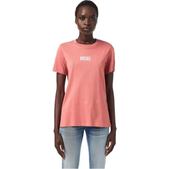 image of Diesel Small Logo Tee L14 - Pink 3BR