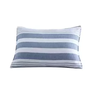 Image of DKNY Comfy Stripe Standard Pillowcase, Navy