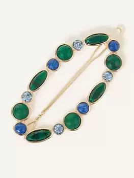 image of Accessorize Oval Mixed Stones Clip, Green, Women