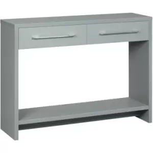 image of HOMCOM Console Tables, Hallway Table w/ Drawers and Shelf for Living Room,Grey - Grey