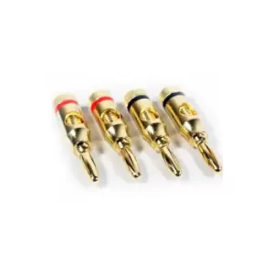 8x Premium 4mm Banana Plugs 24k Gold Plated Speaker Cable Amp HiFi Connectors