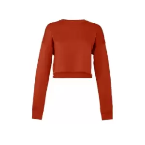 image of Bella + Canvas Ladies Cropped Sweatshirt (M) (Brick)