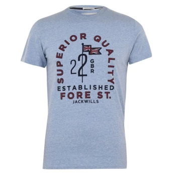 Image of Jack Wills Linacre Graphic T-Shirt - Pale Blue