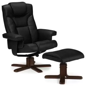 Julian Bowen Malmo Swivel Recliner & Stool - Black