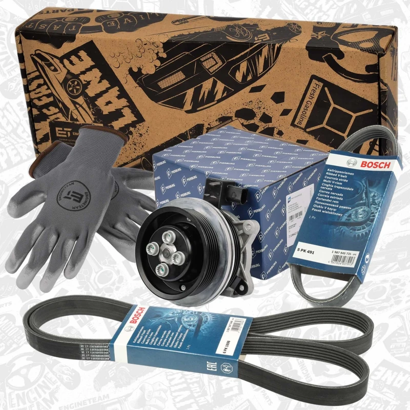 Image of ET ENGINETEAM Water Pump + V-Ribbed Belt Kit ET ENGINETEAM PW0010VR3