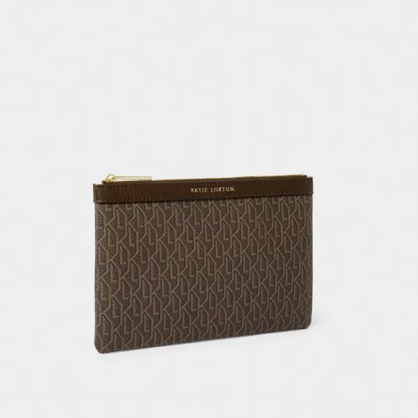 image of Katie Loxton Brown Signature Pouch & Card Holder KLB2919