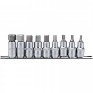 Image of Draper 9 Piece 1/2" Drive Hexagon Socket Bit Set 1/2" 55mm