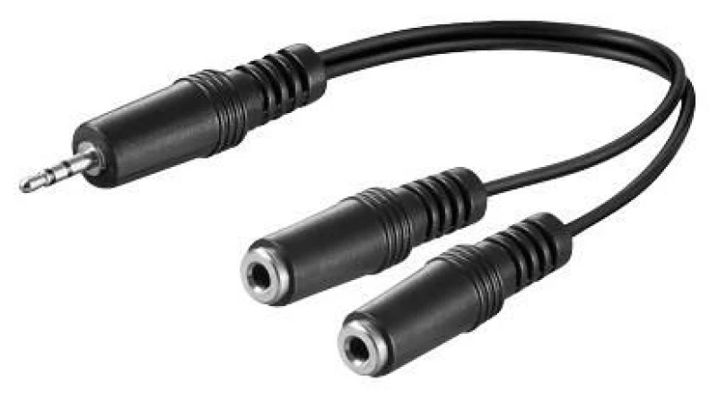 Image of Microconnect AUDLL02 audio cable 0.2 m 3.5mm 2 x 3.5mm Black