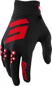 Image of Shot Contact Motocross Gloves, black-red, Size M L, black-red, Size M L