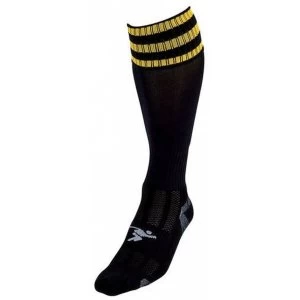 Image of PT 3 Stripe Pro Football Socks Boys Black/Gold