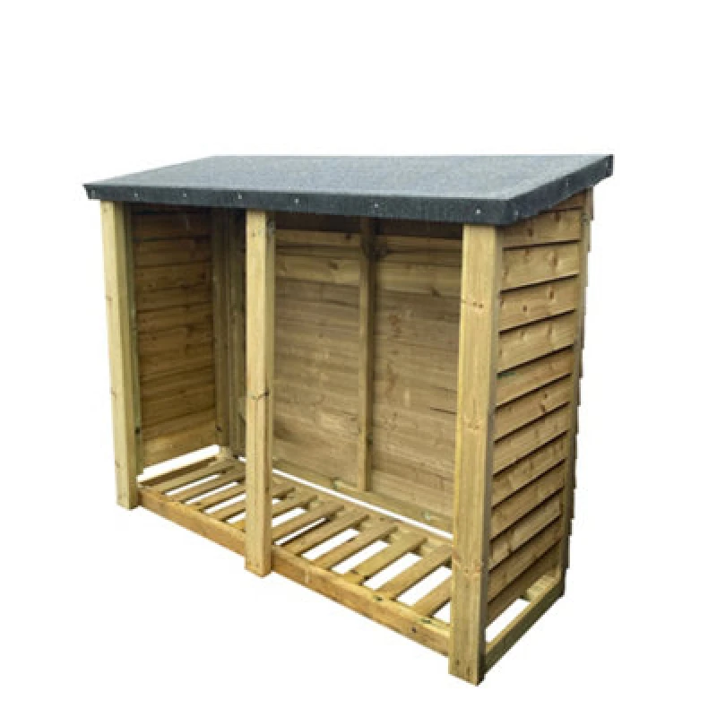 Image of Churnet Valley Garden Furniture Ltd Felted Heavy Duty Log Store - Timber - L67 X W120 X H180 Cm - Minimal Assembly Required