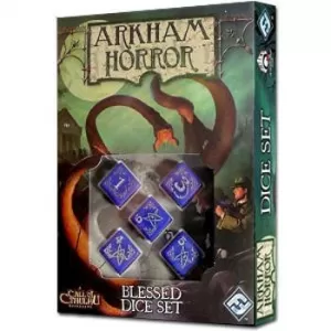 Image of Arkham Horror Blessed Dice Set Blue & White Board Game
