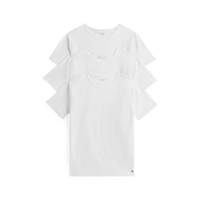 Image of Tommy Hilfiger 3 Pack Short Sleeve T-Shirt Wht/Wht/Wht male L