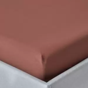 Image of Chocolate Egyptian Cotton Deep Fitted Sheet 200 Thread Count, King - Chocolate - Chocolate - Homescapes