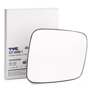 image of TYC Wing Mirror Glass VW 337-0088-1 701857521A Side Mirror Glass,Mirror Glass,Door Mirror Glass,Rear View Mirror Glass,Mirror Glass, outside mirror