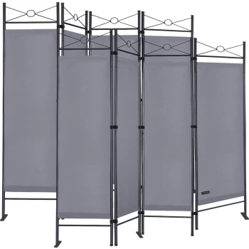 image of set of 2 Paravent Lucca 180x163cm Adjustable room divider partition changing room privacy screen Spanish wall grey - Casaria