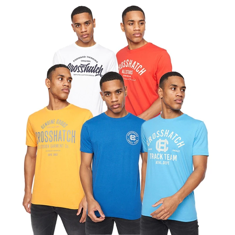 Image of Crosshatch Crosshatch Men Weymouth T-Shirt 5pk Size: Small Multi S Male 5059294570237