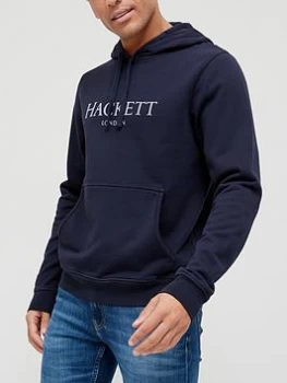 Image of Hackett Logo Overhead Hoodie - Navy, Size 2XL, Men