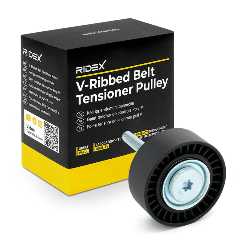 Image of Deflection / guide pulley, V-ribbed belt RIDEX 312D0110