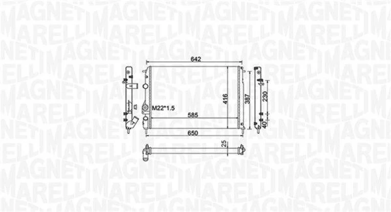 Image of MAGNETI MARELLI Engine radiator MAGNETI MARELLI 350213159100