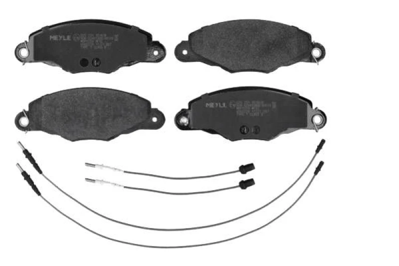 Image of MEYLE 025 231 3518/W Brake pad set Front Axle, incl. wear warning contact, Original Quality, with anti-squeak plate Brake Pad Set,disc brake (402)