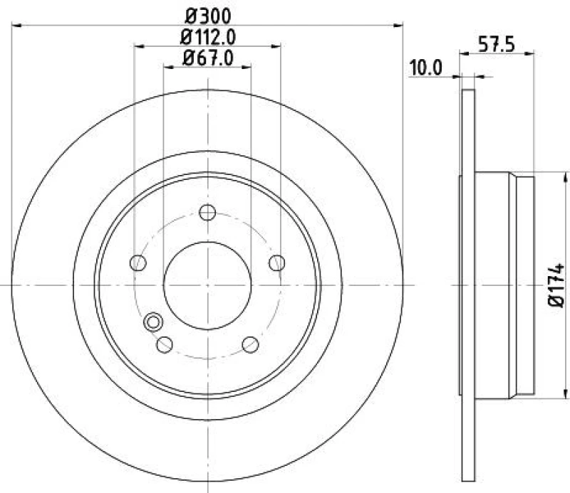 Image of HELLA Brake disc HELLA 8DD 355 114-211