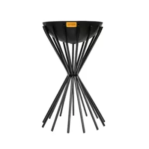 image of Ivyline Outdoor Tall Metal Dakota Fire Pit in Black