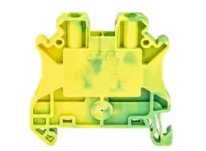 image of Phoenix Contact Green/Yellow UT 2.5-PE Earth Modular Terminal Block, 26 12 AWG, 0.14 4mm, ATEX