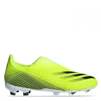 Image of adidas Junior X Laceless Ghosted.3 Firm Ground Football Boot - Yellow, Size 5.5