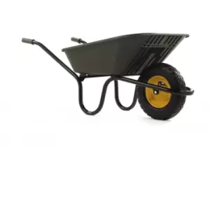 image of Haemmerlin Vibrante Go 90LTR Punture Free Wheelbarrow Green