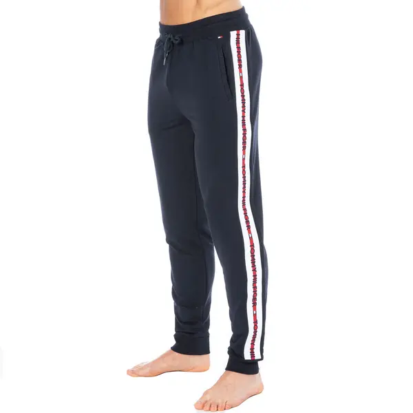 Image of Tommy Hilfiger Logo Tape Jogging Pants - Navy L