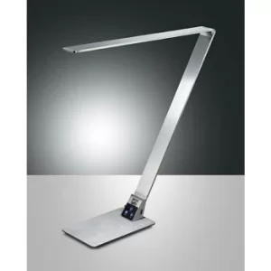 image of Fabas Luce Wasp Integrated LED Table Lamp Brushed Aluminum Glass