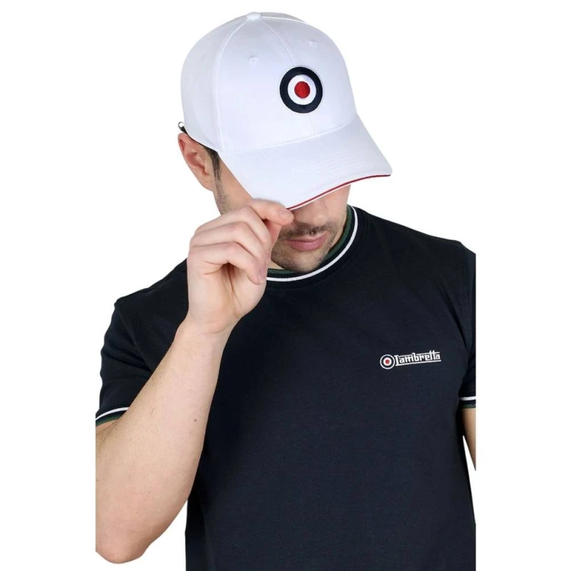 Image of Lambretta Mens Target Baseball Cap in White White Male One Size