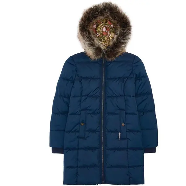 Image of Barbour Girls Rosoman Quilted Jacket - Blue 15 - 16 Years