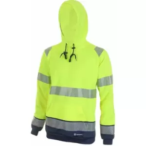 image of Hivis two tone hoody sat yell/ nvy 3XL - Saturn Yellow / Navy - Saturn Yellow / Navy - Beeswift