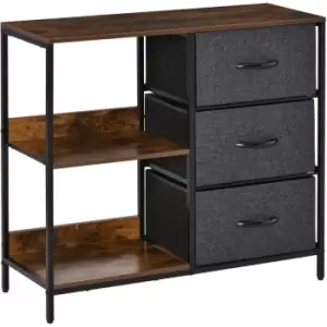 image of HOMCOM Chest Dresser with 3 Drawers Storage Cabinet Organizer, Black