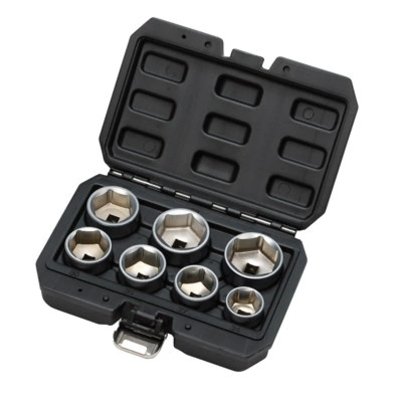 Image of Draper Oil Filter Socket Set, 3/8" Sq. Dr. (7 Piece)
