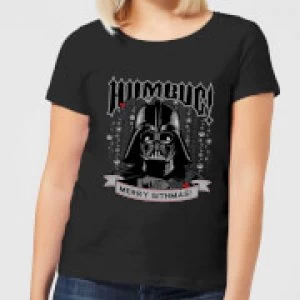 Image of Star Wars Darth Vader Humbug Womens Christmas T-Shirt - Black