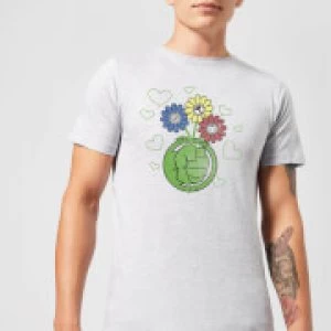 Image of Marvel Avengers Hulk Flower Fist T-Shirt - Grey - 3XL