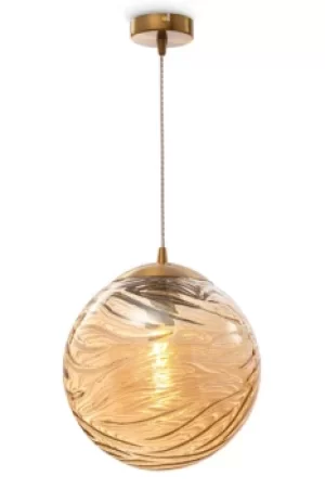 Modern Dunas Brass Pendant Ceiling Light Glass Shade