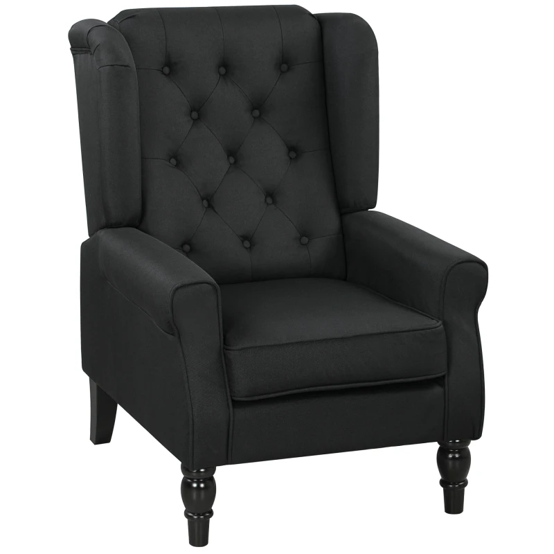 Image of HOMCOM HOMCOM Accent Armchair Home Furniture Retro Tufted Club Fabric Grey Grey One Size Unisex 5063603044531