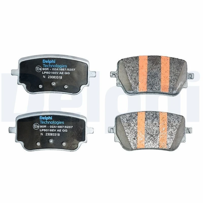 Image of DELPHI LP5016EV Brake pad set with accessories, with anti-squeak plate Brake Pad Set,disc brake (402)