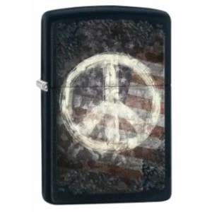 Image of Zippo Peace On Flag Black Matte Lighter