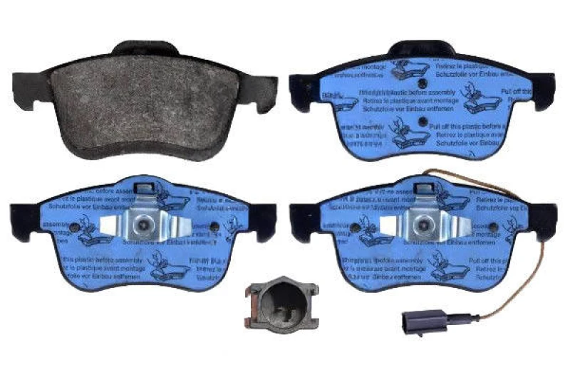 Image of Blue PRINT ADL144215 Brake pad set Front Axle, incl. wear warning contact, with piston clip Brake Pad Set,disc brake (402)