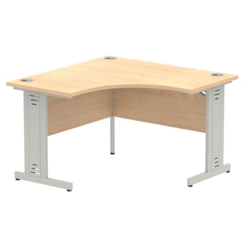 Image of Dynamic Impulse 1200mm Corner Desk Maple Top Silver Cable Managed...